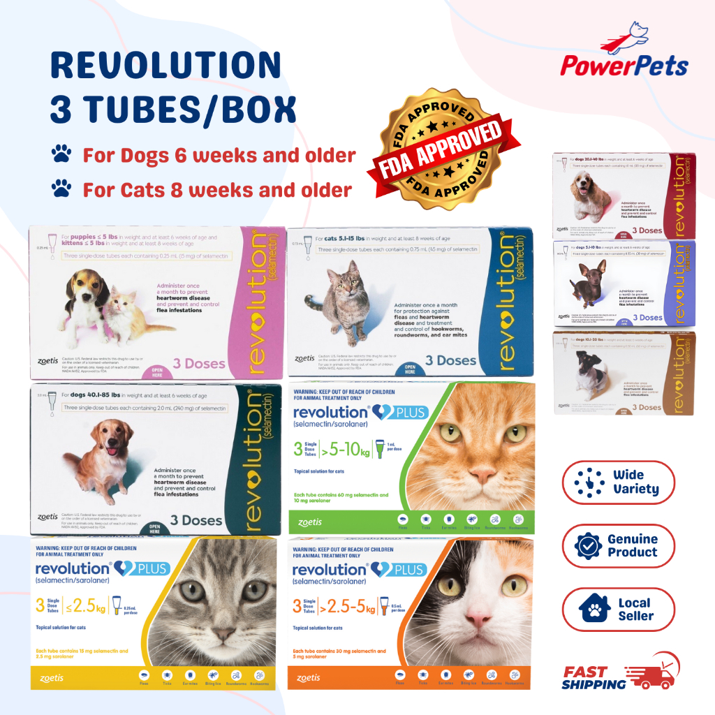 [FDA Approved] Revolution for Cats & Dogs - Anti-flea & Deworming Spot ...