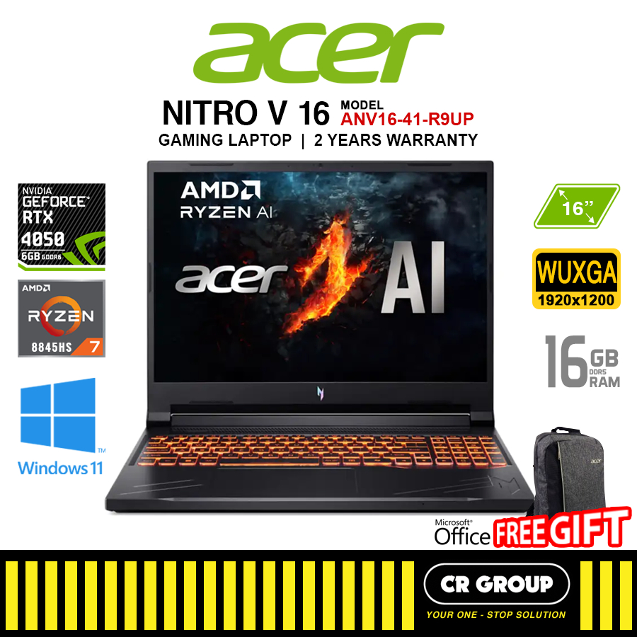 Acer Nitro V 16 ANV16-41-R9UP - AMD Ryzen 7-8845HS - GeForce RTX 4050 ...