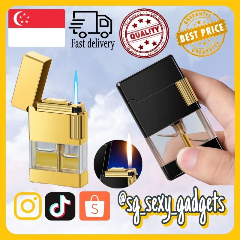 [LOCAL SELLER] Double Flame Cling Lighter With Transparent Clear Gas ...
