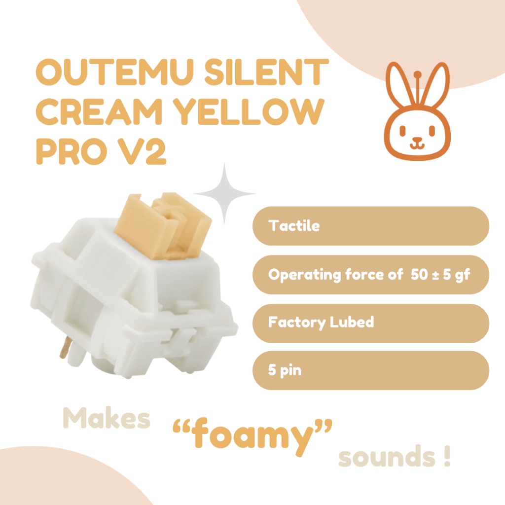 ⚡[Local Seller/INSTOCK]⚡ Outemu Silent Cream Yellow Pro V2 Tactile ...