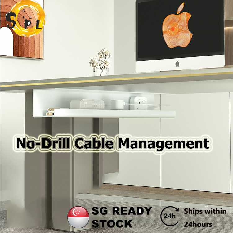 【SG STOCK】Under Desk Cable Management Under Table Cable Tray No-Drill ...