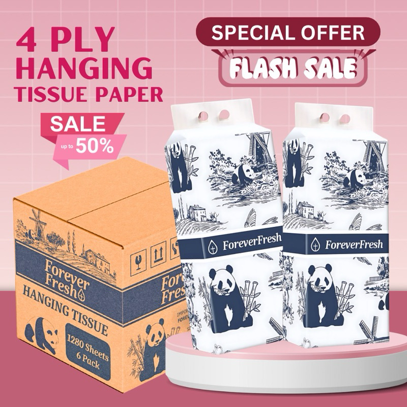 (FOREVER FRESH) 4PLY 1280sheets Thickened Wall Hanging Facial Tissue ...