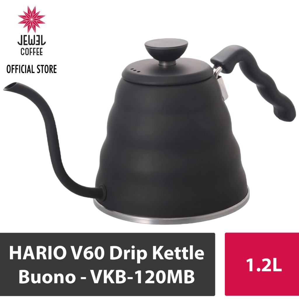 Hario V60 Drip Kettle Buono 1.2L Matt Black VKB-120MB (For Coffee ...