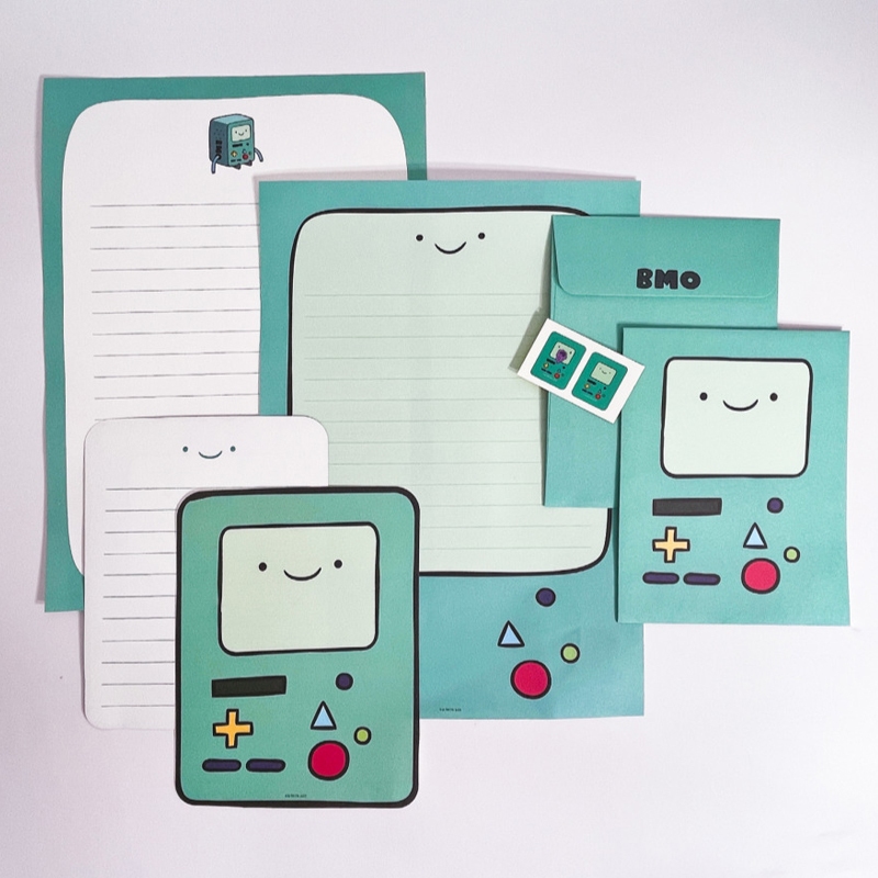 Adventure time BMO Beemo Letter Paper Envelope Sticker Set Writing ...
