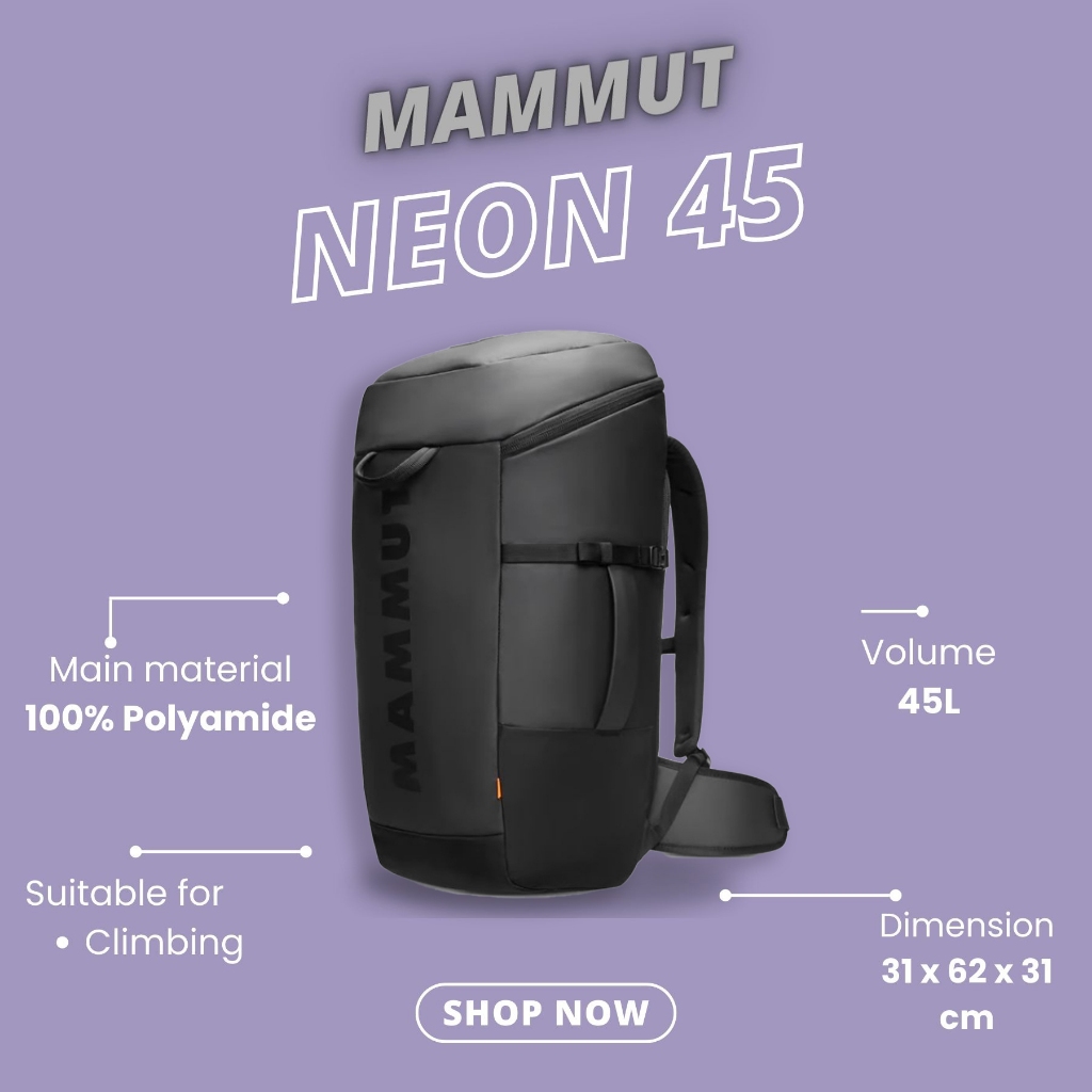 Mammut Neon 45 (Black) Shopee Singapore