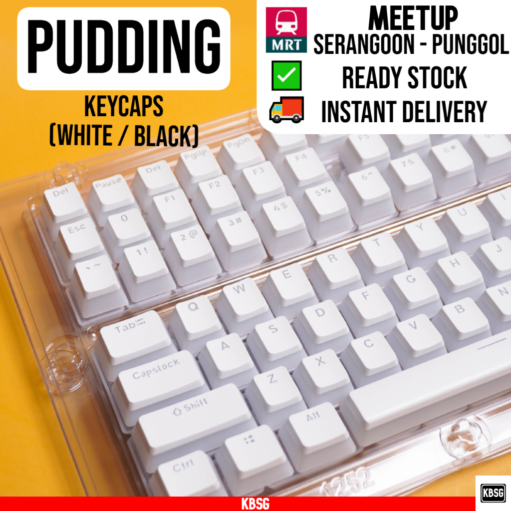 Pudding Keycaps White / Black for Mechanical Keyboard | Shopee Singapore