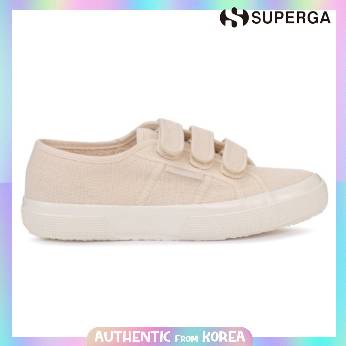 SUPERGA SHOES FOR WOMEN 2750 Strap Shiny Beige Velcro Sneakers | Shopee ...