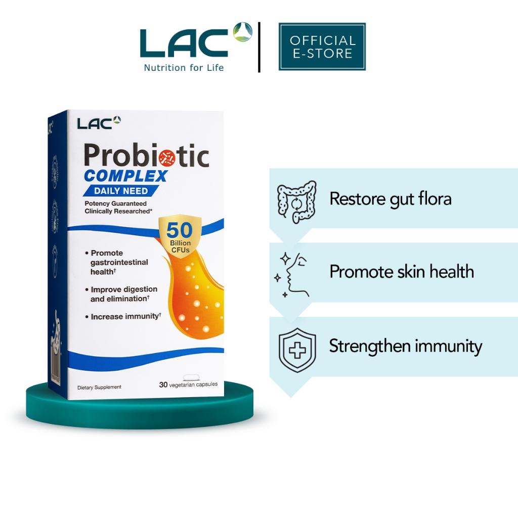 [LAC PROBIOTIC] Probiotic Complex 50 Billion CFU - Higher Support (30 ...