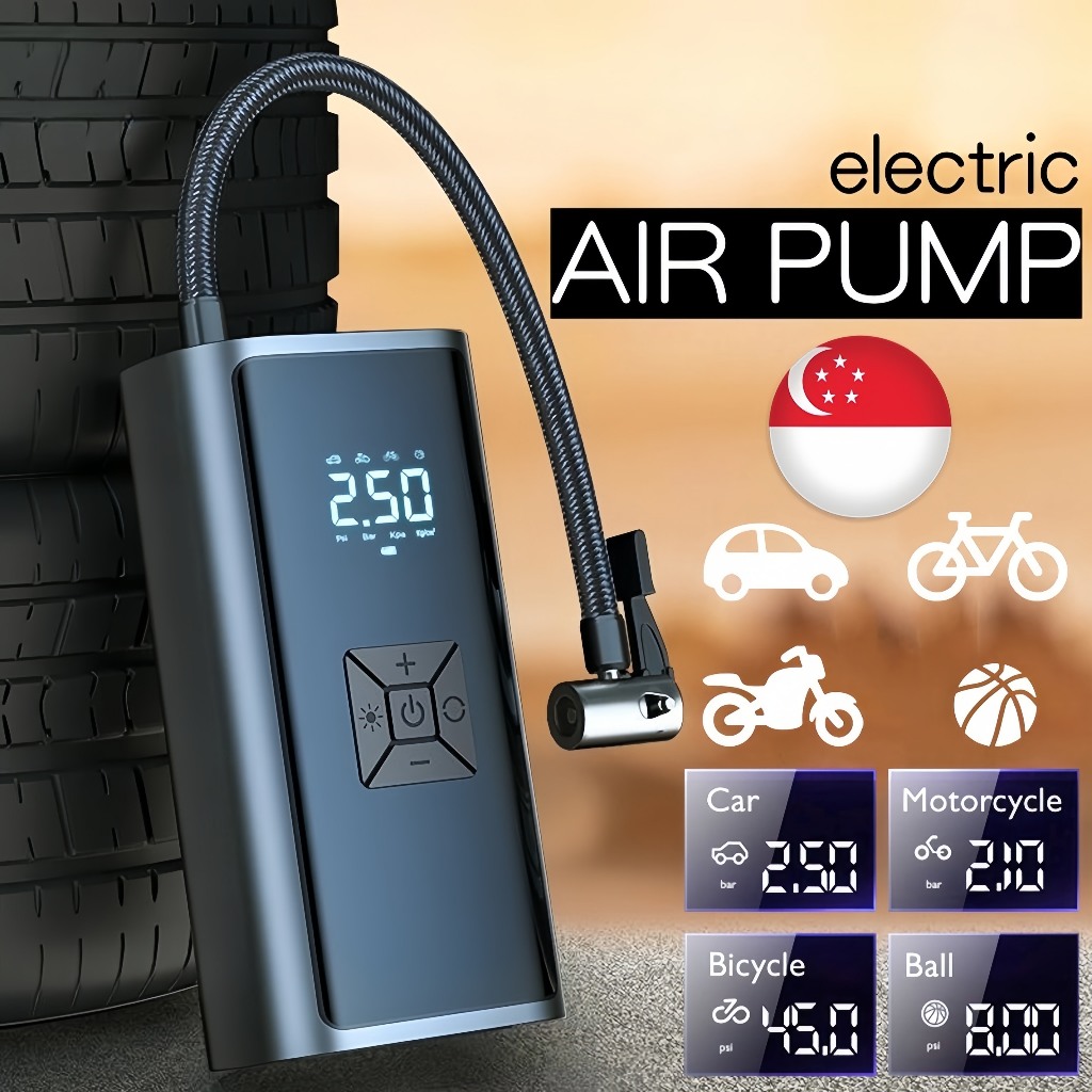 SUITU Wireless Electric Air Pump For Car/Motorcycle/Bicycle/Ball ...