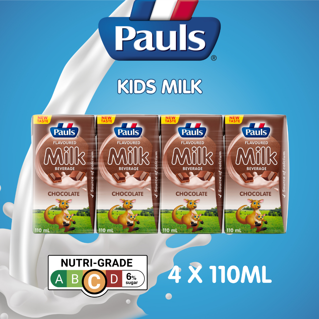 Pauls UHT Chocolate Kids Milk 110ml x 4s | Shopee Singapore