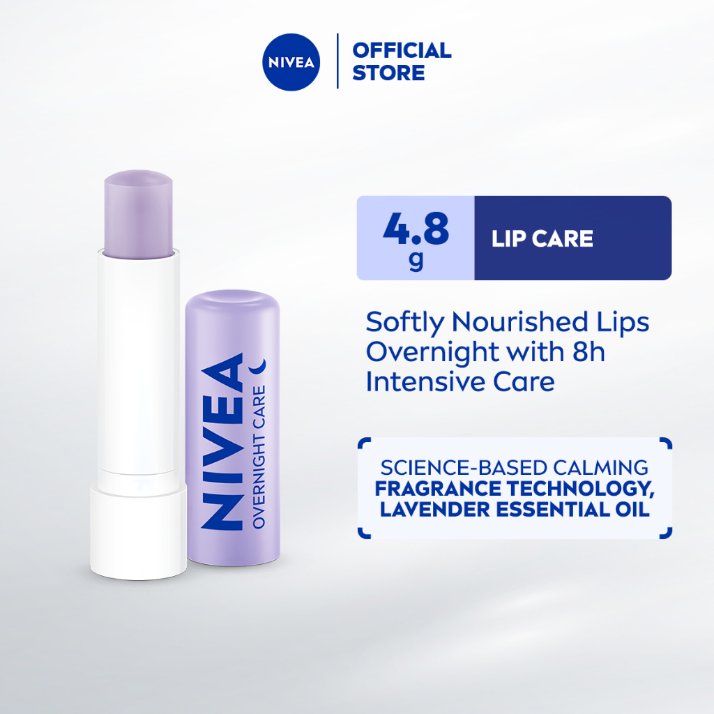 NIVEA Lip Overnight Care Lip Balm 4.8g / 8 Hours Intensive Moisture ...