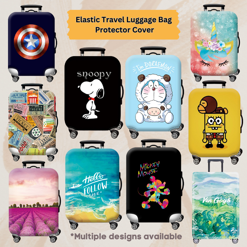 [SG Seller] Part 4 Elastic Travel Luggage Bag Protector Cover Suitcase ...