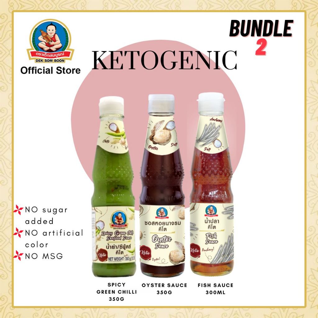 KETO Bundle 2 Thai Sauce: Fish Sauce, Oyster Sauce, Spicy Green Chilli