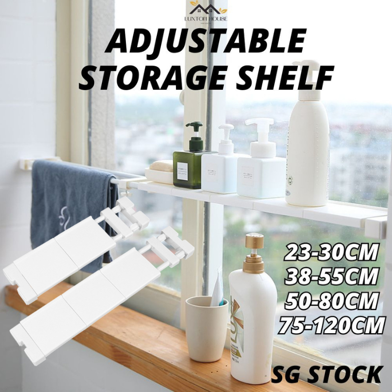 {SG} 23-120cm Adjustable Shelf Nail-Free Shelves Extendable Shelf ...