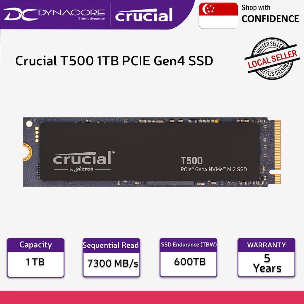 CRUCIAL T500 PRO 2TB 1TB 7300MB/s PCIe GEN4 NVMe M.2 SSD - Non