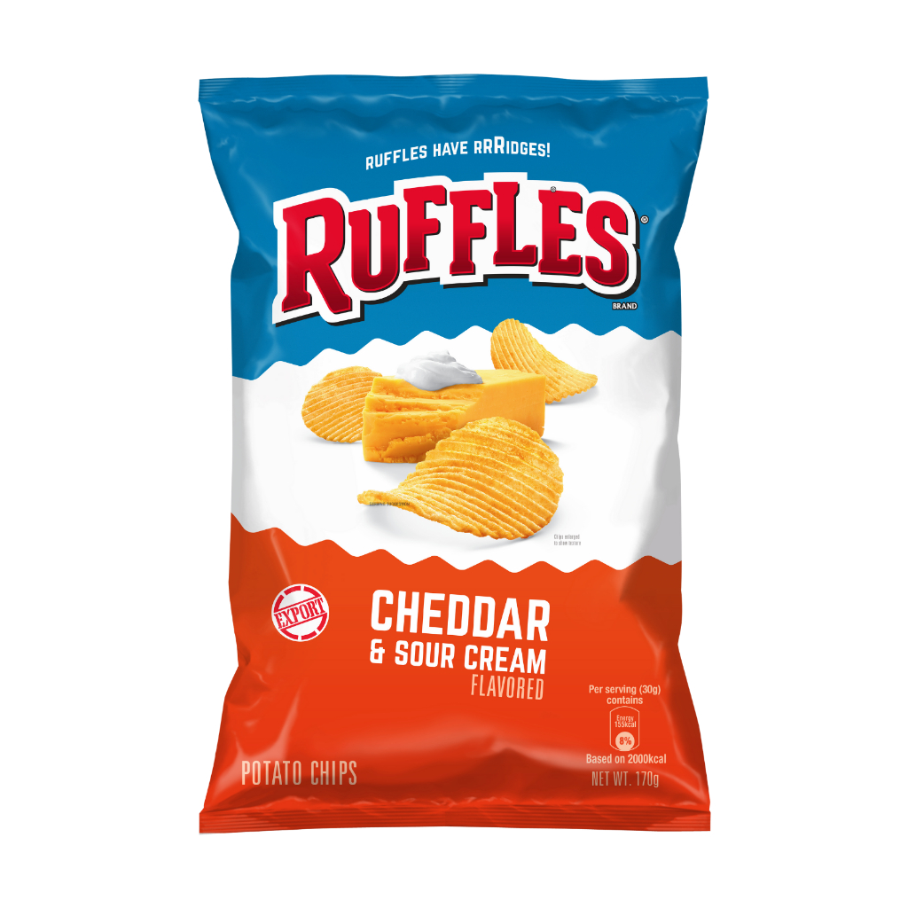 Ruffles Cheddar and Sour Cream Flavoured Potato Chips (170g) | Shopee ...