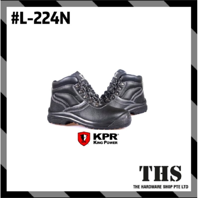 KING POWER （KPR）BLACK MID-CUT LACE-UP SAFETY BOOT (L-224N