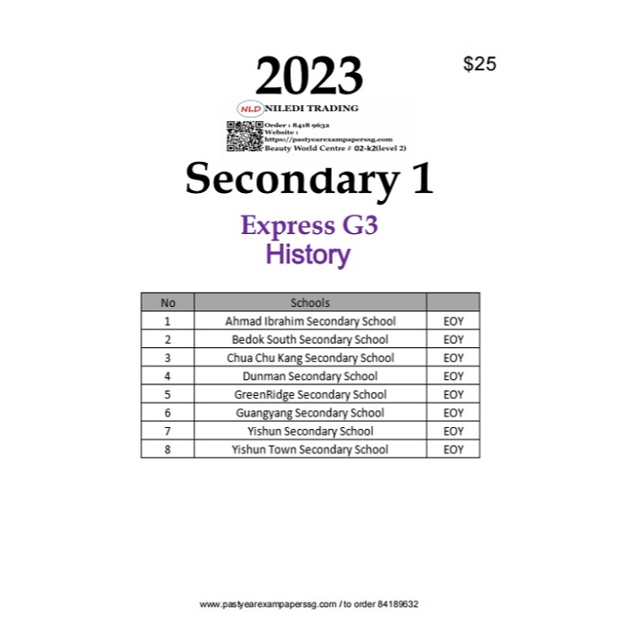 Sec 1 Past Year Exam Papers (hard copy) Express / NA / NT