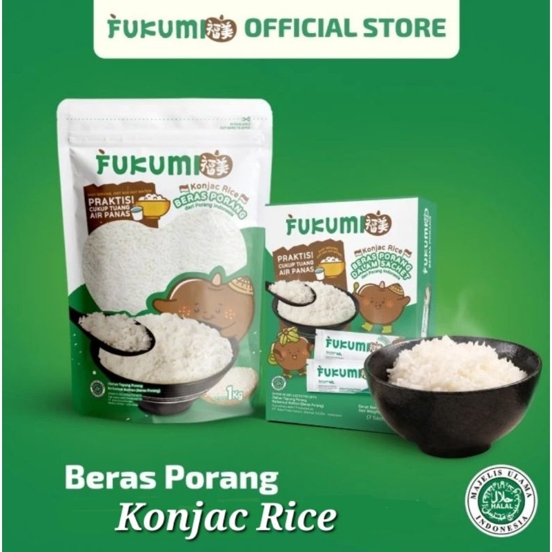 Fukumi Konjac Rice / Beras Porang ; 1kg pouch/7×40g box | Shopee Singapore