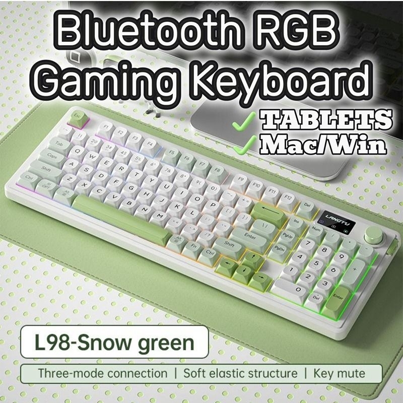 L98 Bluetooth Quite RGB Keyboard Office 2.4G Wireless Keyboard | Shopee ...