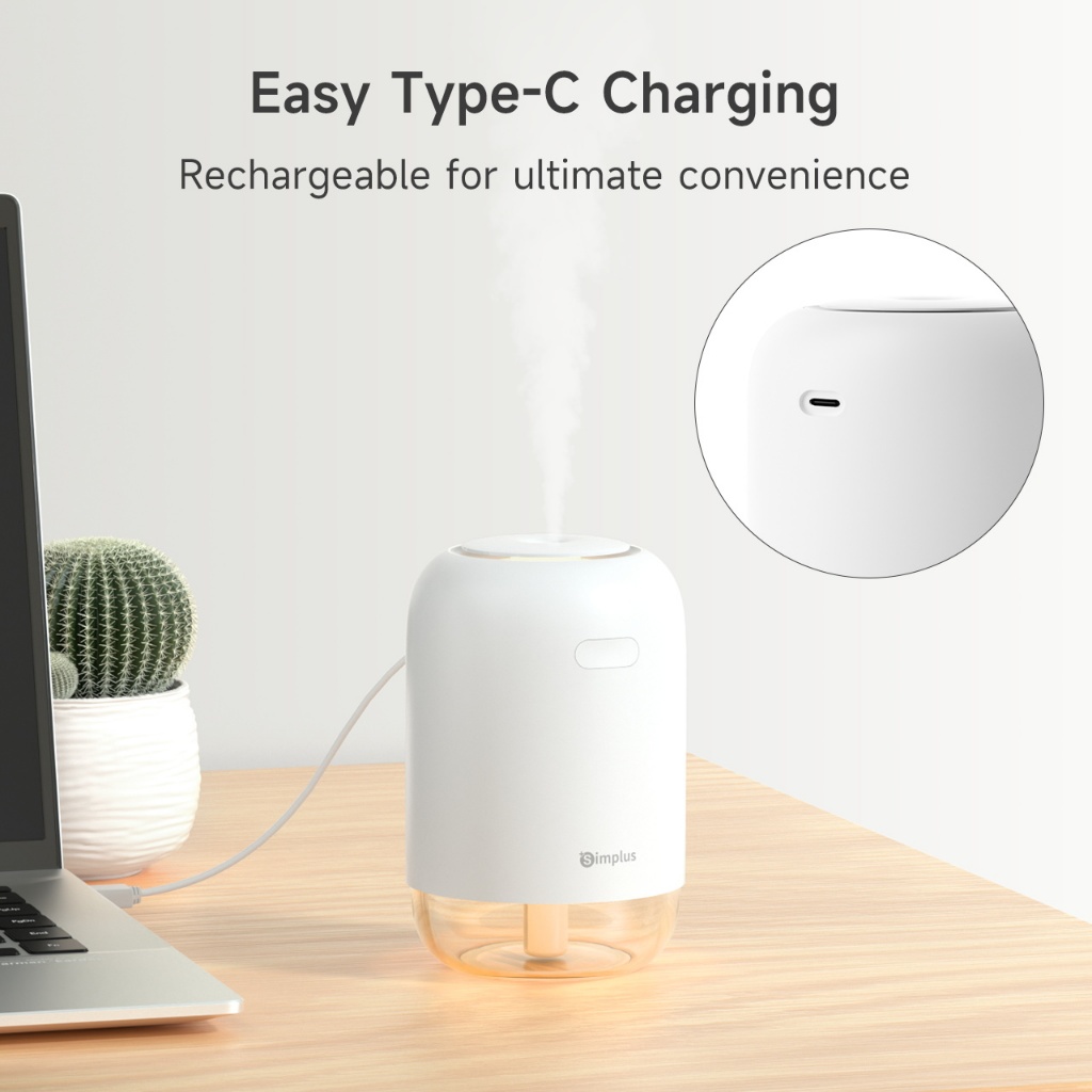 Simplus Humidifier丨250mL Capacity丨Car Desktop Use丨Type-C丨Wireless 丨14h ...