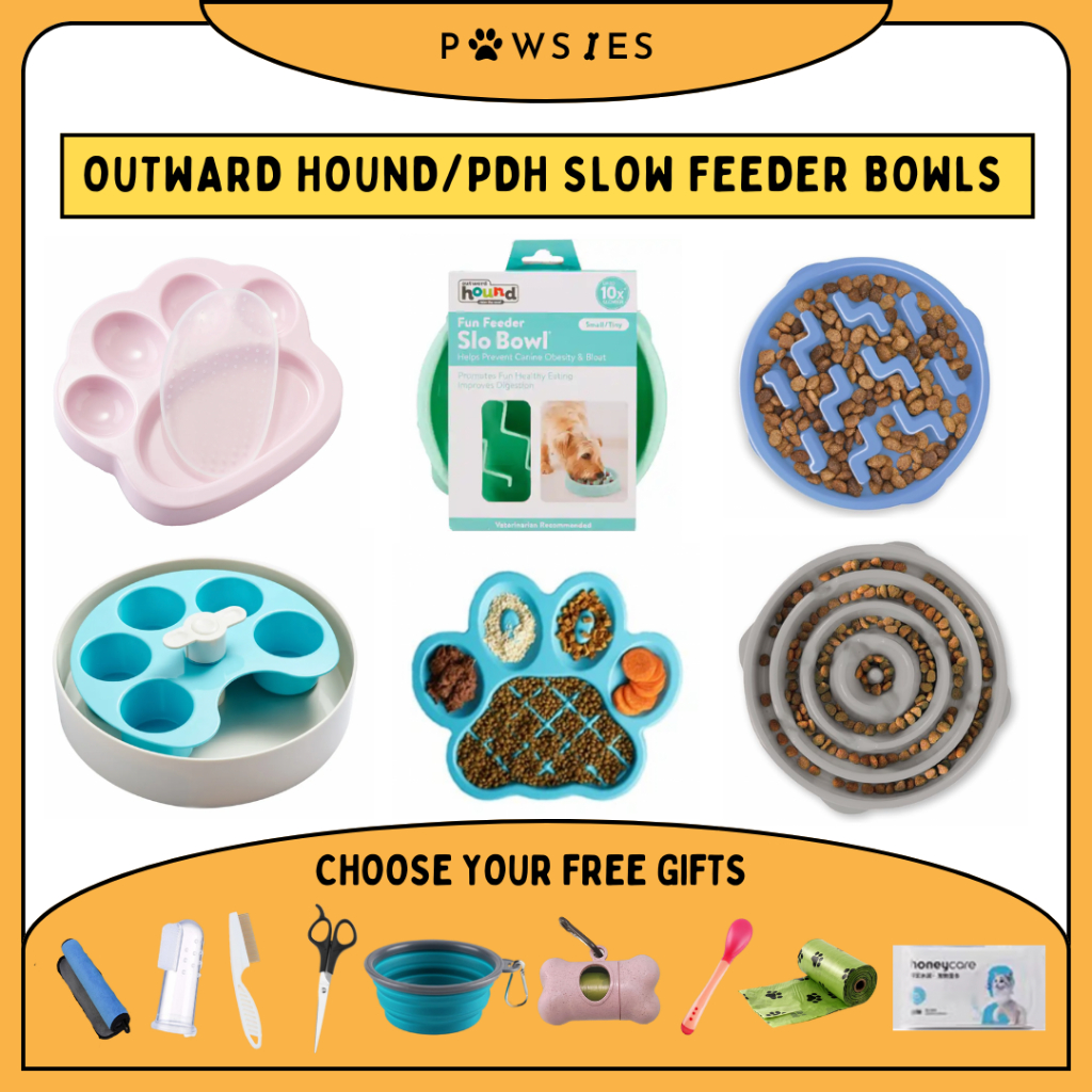 Outward Hound Paw Feeder non toxic Slow Fun Feeder Food Pet Bowl dog cat non toxic challenge puzzle kyjen Shopee Singapore