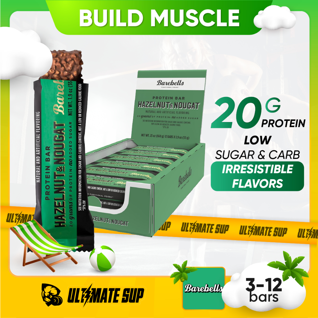 Barebells Protein Bar Healthy Meal Low carb, 20g protein/bar, to build