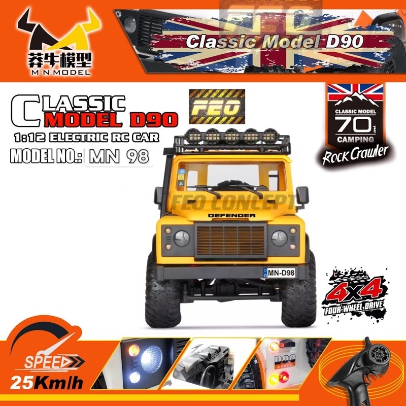 Feo Rc Car MN Model Mn99s Mn98 RC Rock Crawler D90 Defender Rc Car Pickup RTR Version 2.4G 4WD G500 Waterproof Full Proportional Shopee Singapore