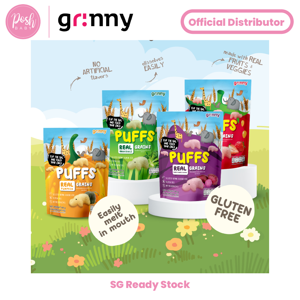 Grinny Cereal Puff - Assorted Flavors 60g (Baked not Fried, Gluten Free ...