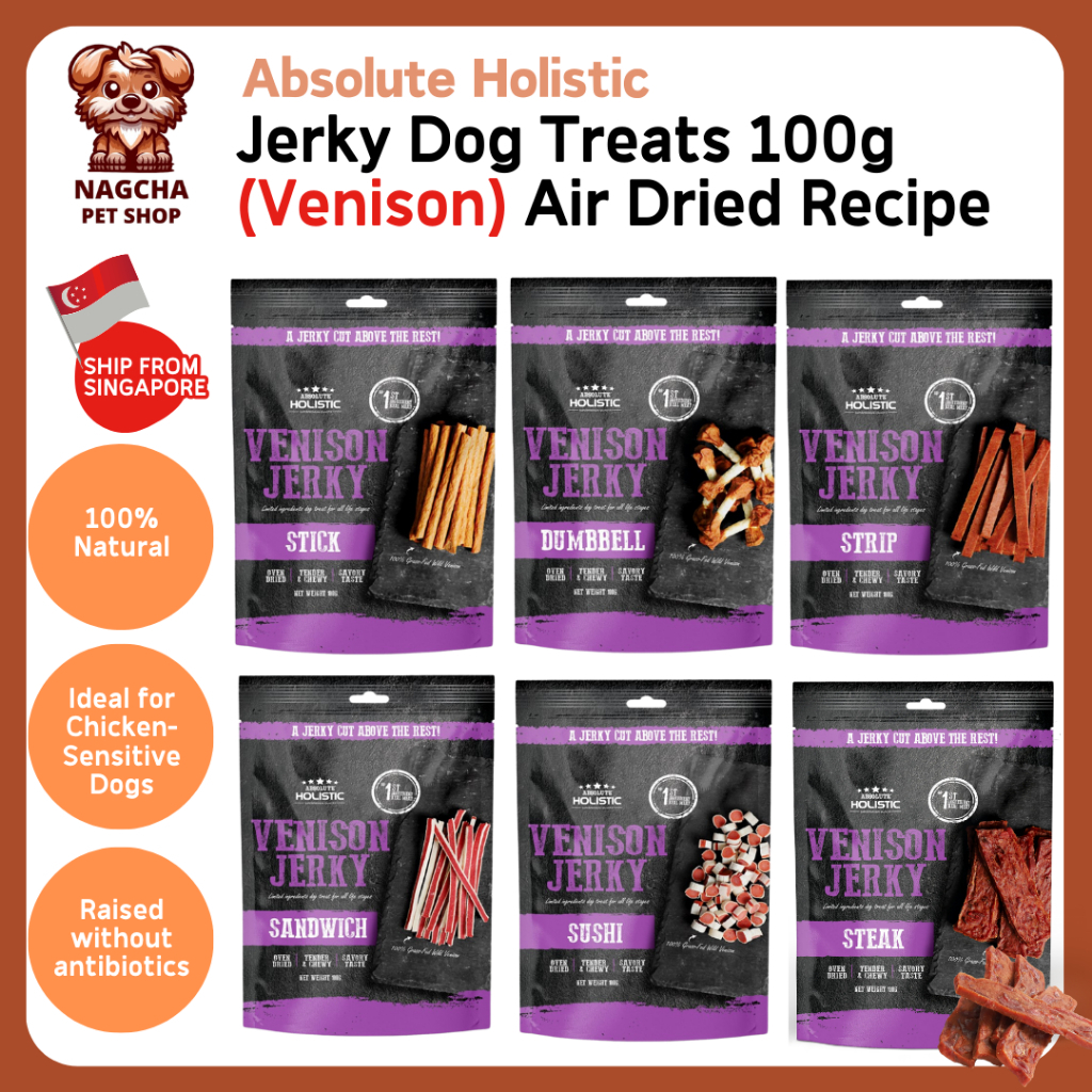 Picture of Absolute Holistic VENISON Jerky Dog Treats 100g (6 Types) | Shopee ...