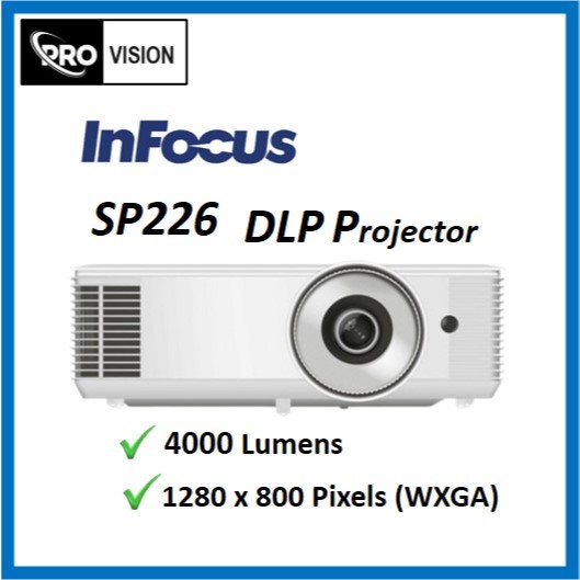 InFocus SP226 ScreenPlay Projector, WXGA, 4000 lm, Portable/Business ...