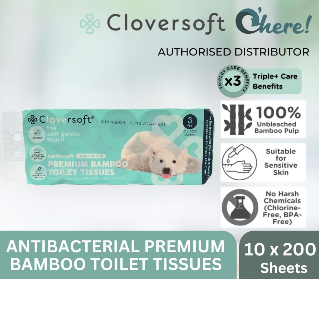 Cloversoft Unbleached Bamboo Toilet Tissues 3 Ply 10 X 200 Sheets ...
