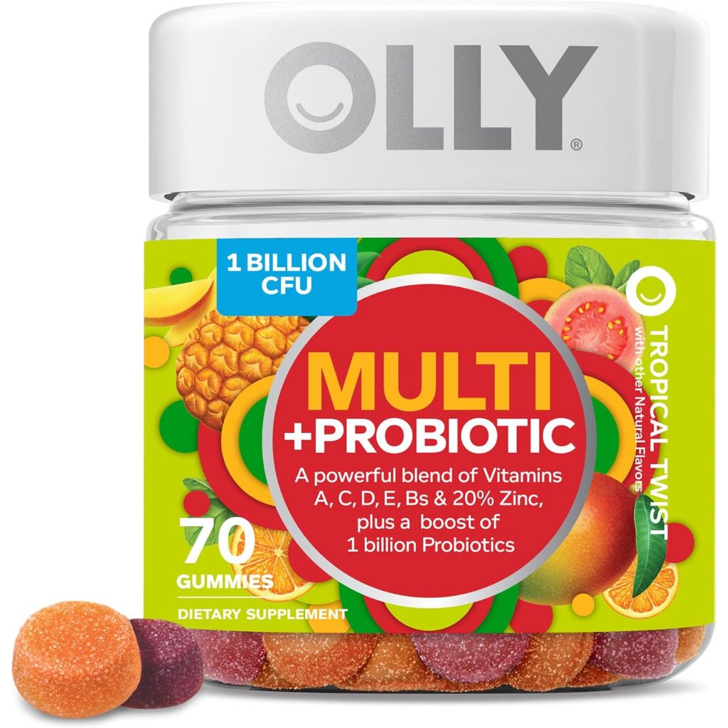 Olly Multi + Probiotic Adult Multivitamin 70 Gummy, 1 Billion CFUs ...