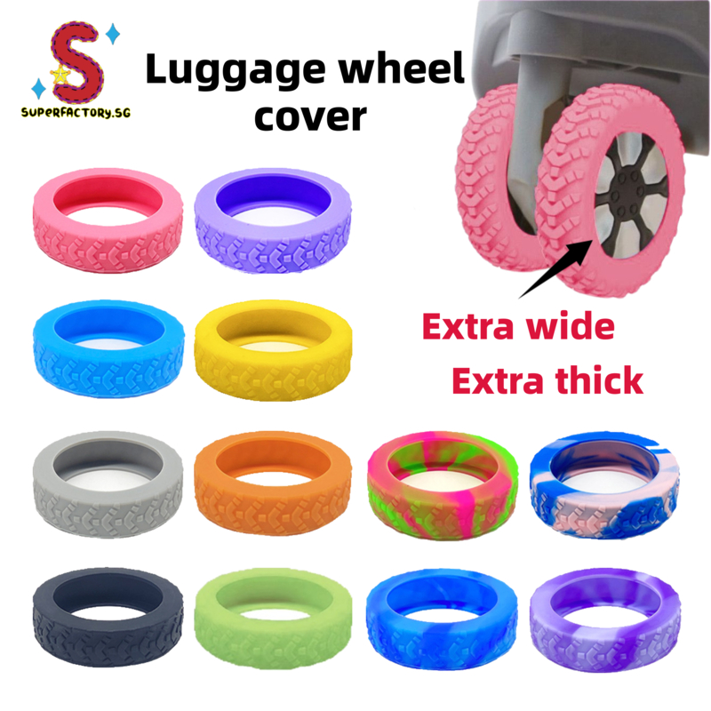 [SG Stocks]8pcs Silicone Luggage Wheel Cover Protector Thickness Rubber ...