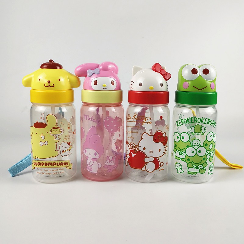 Sanrio Kitty Melody Keroppi Pompompurin Head Shape 350ml Water Bottle w ...