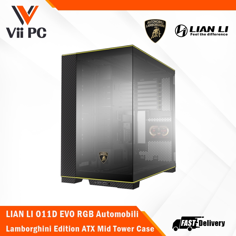 LIAN LI O11D EVO RGB Automobili Lamborghini Edition Black/Steel ...