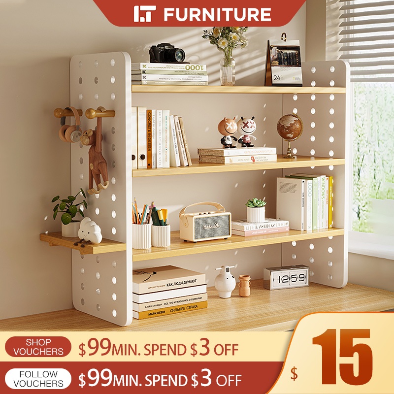 Desk Organiser With Pegboard Office Table Organizer Desktop Rack Multi ...