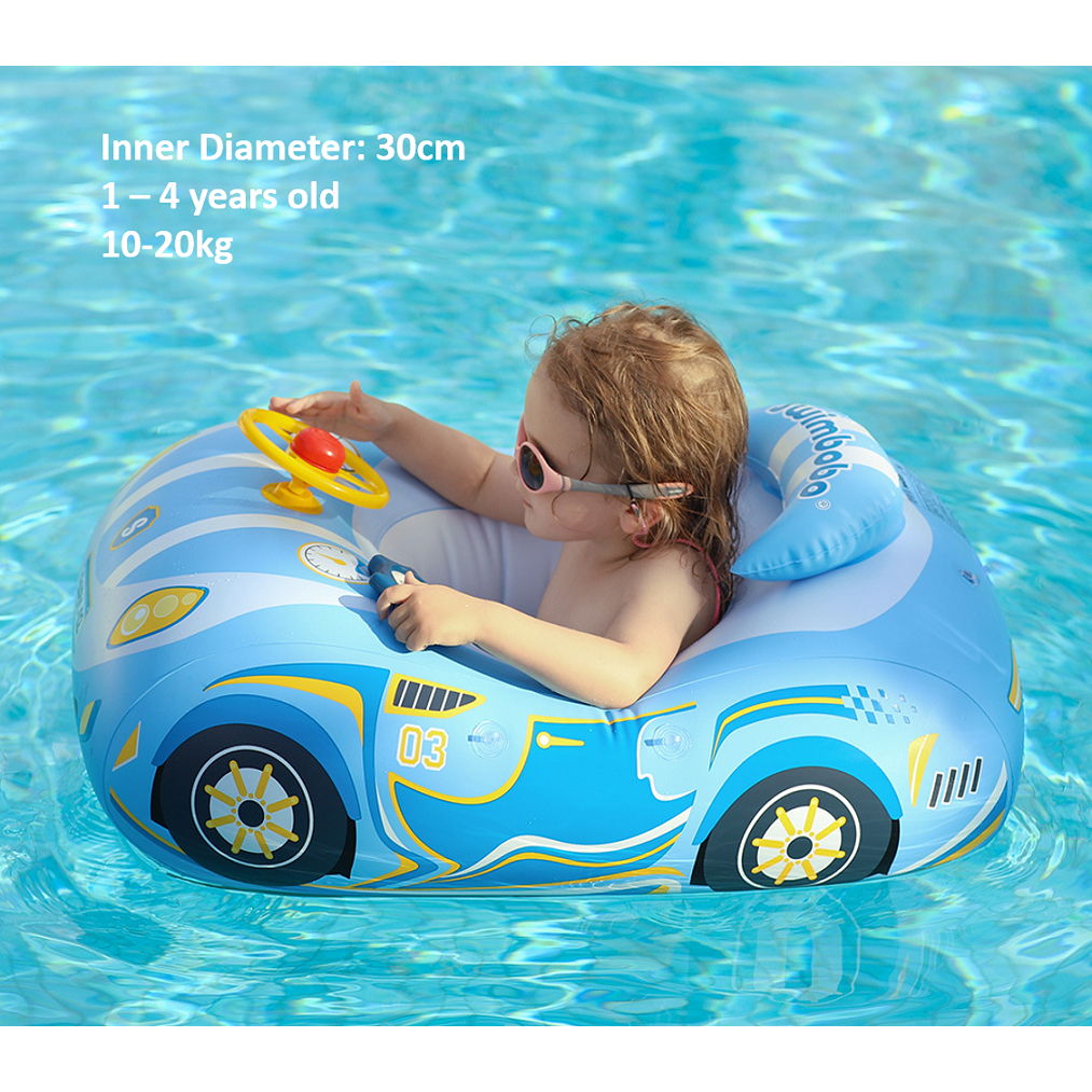 Float Non Inflatable Solid Baby Swim Float With UPF 50+ Sun Protection Canopy Newest Baby Pool Float With Tail Mambo Baby Smart Swim Trainer Infant Float Swim Ring For Baby Aged 3 24months New Items