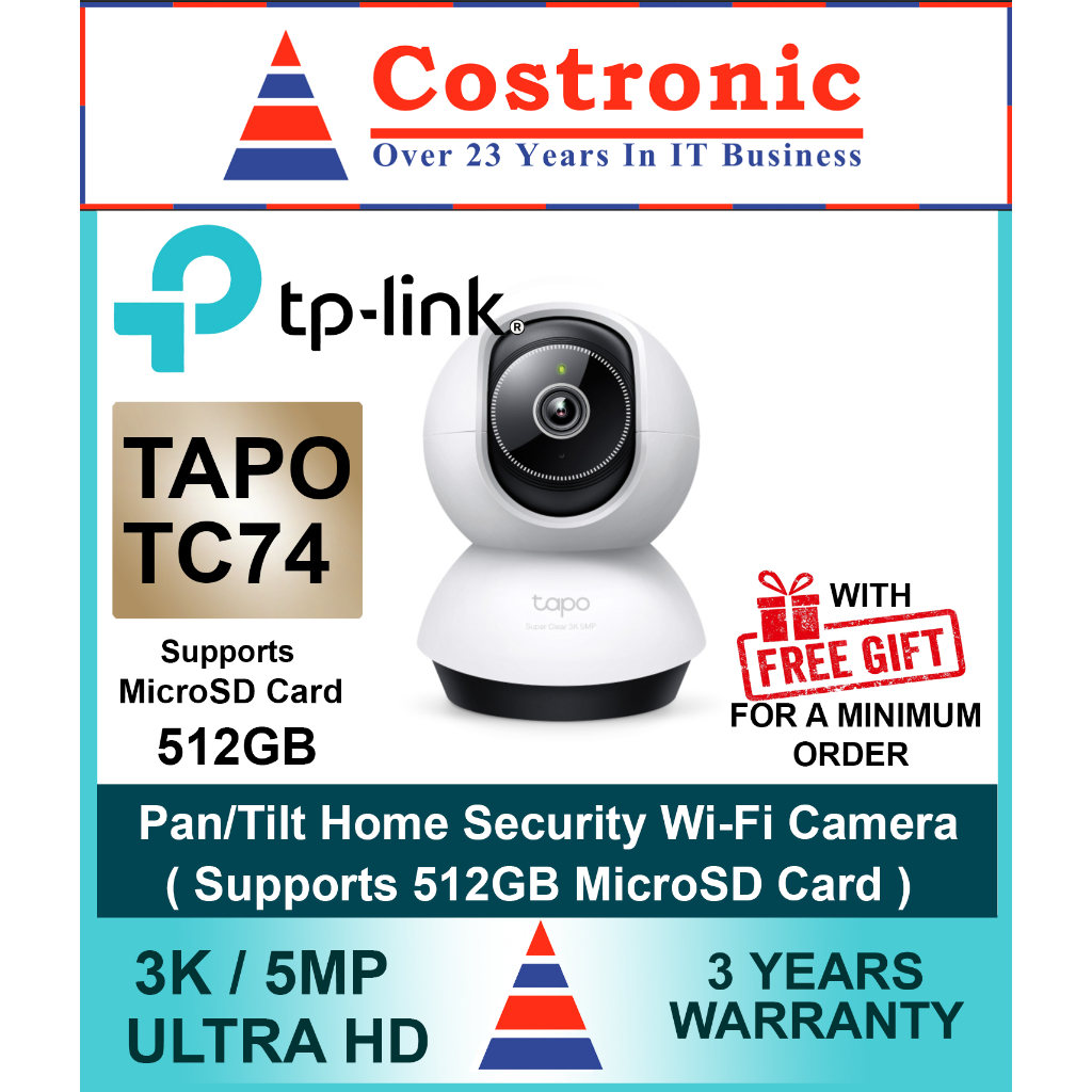 TP-Link Tapo TC74 3K/5MP Security Home Pan / Tilt Wi-Fi camera ( 3yr ...