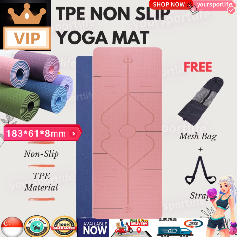 [SG Stock] TPE Yoga Mat Foldable10/8/6MM Thick Antiskid Sports Fitness Mat Exercise Mat Yoga