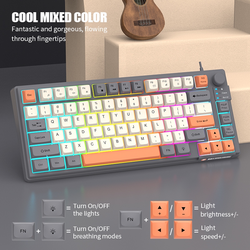 XunFox Wired Gaming Keyboard RGB 19 Non-Conflict Keys with Volume
