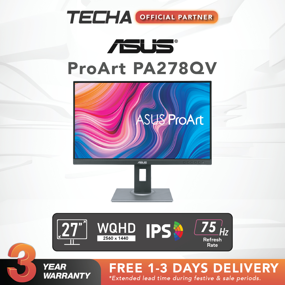 [FAST SHIP] Asus PA278QV | 27" WQHD | IPS | 75Hz Adaptive-Sync Flat ...