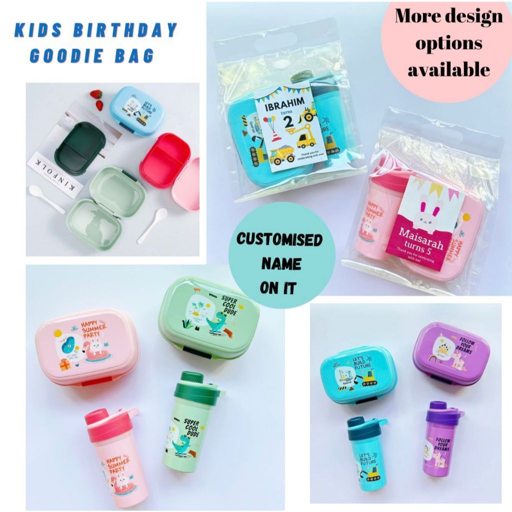 [SG Seller]Customization Kids Birthday Goodie Bag lunch box water ...