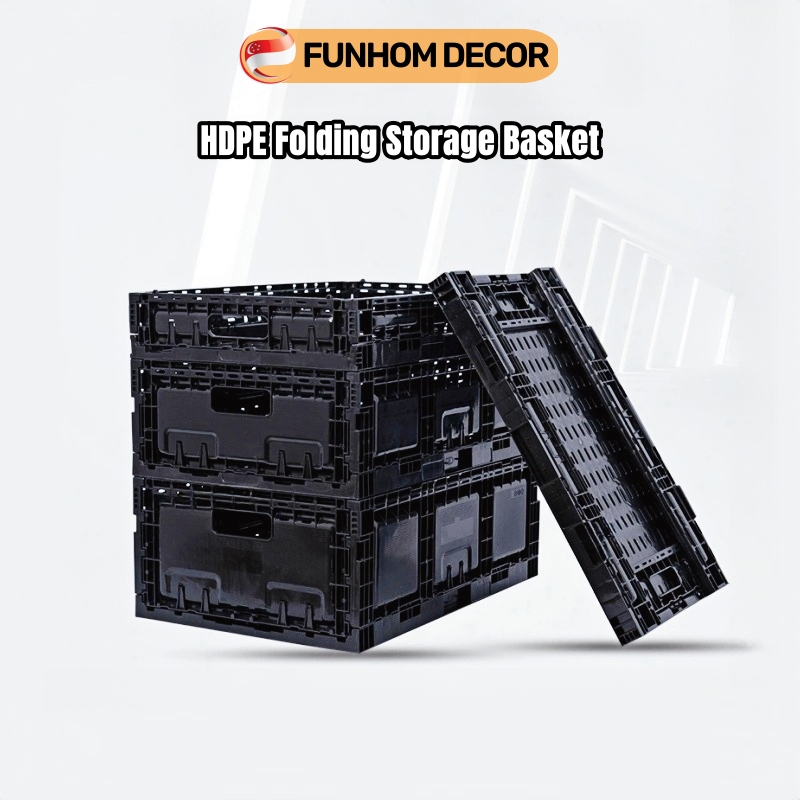 [SG Stock]HDPE Multifunctional Folding Storage Basket Stackable Storage ...