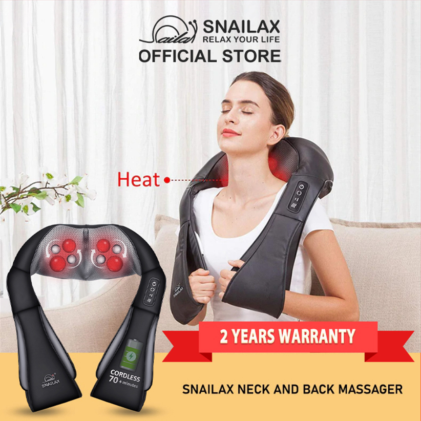 SNAILAX SL 632NC Cordless Shiatsu Neck Shoulder Back Massager with Heat Gifts 2 Years Warranty Shopee Singapore
