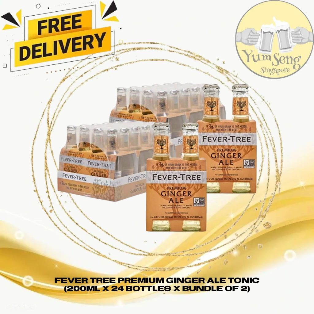 Fever Tree Premium Ginger Ale Tonic - 24 bottles X 200ml (Bundle of 2 ...