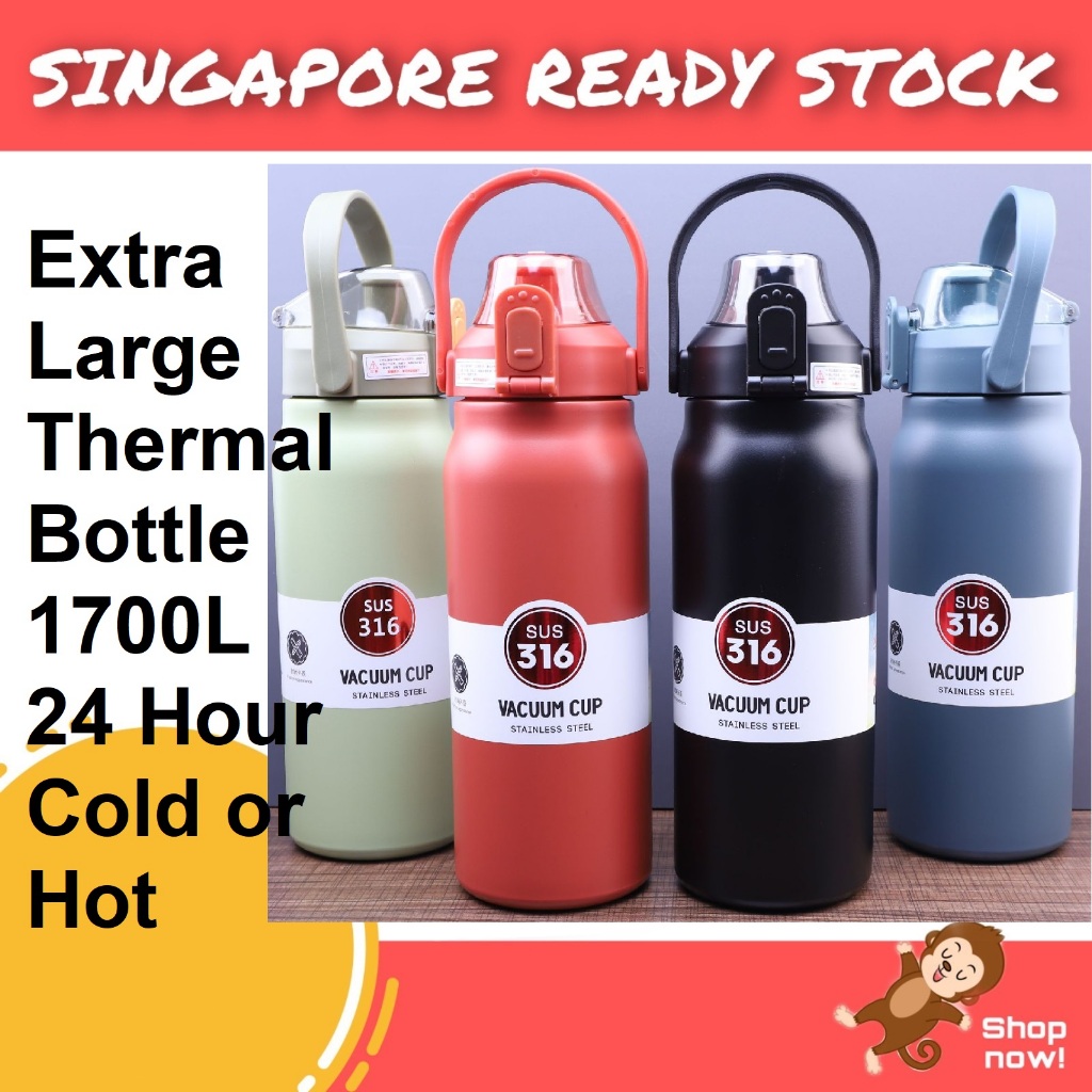 Insulated Water Bottle Stainless Steel SUS 316 Handle Straw Large ...