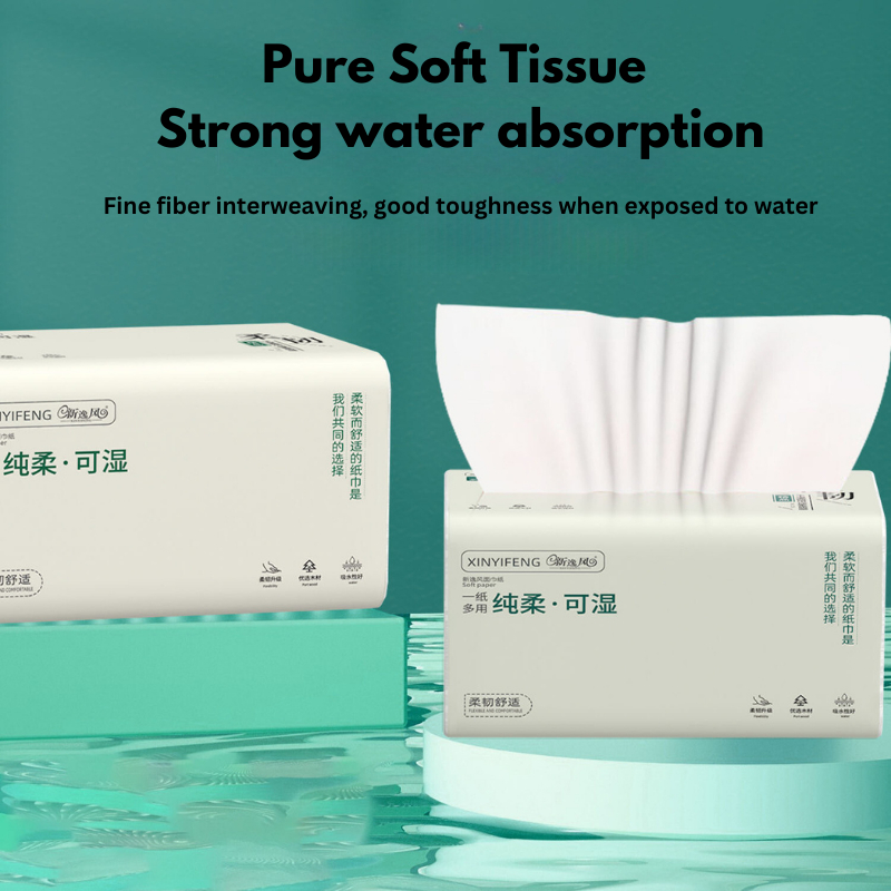 Tissue Paper 4ply Thickened 270 Sheets Pure Wood Pulp Household Facial ...