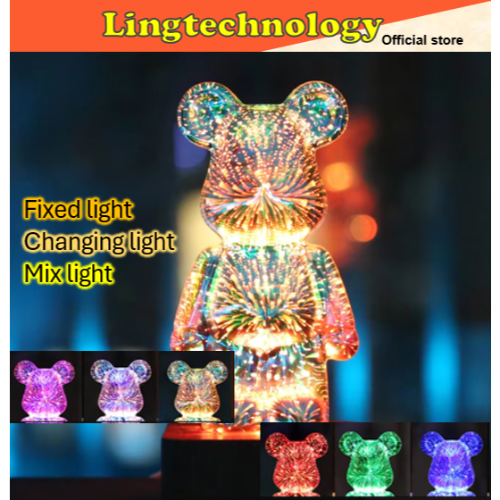 3D Led light Bearbrick decor decoration 暴力熊 kids led bearbricks ...