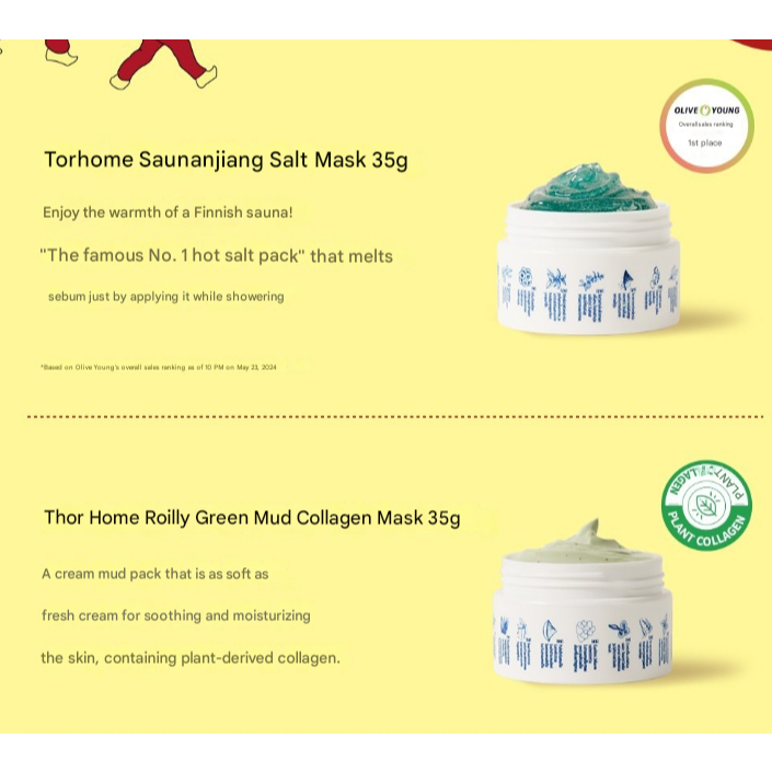 [TORHOP] Facial Mask Set (Saunan Heating Salt Mask 35g & Loyly Green ...